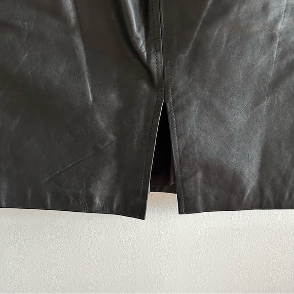 Vintage High Waisted Leather Skirt - Picture 6 of 6